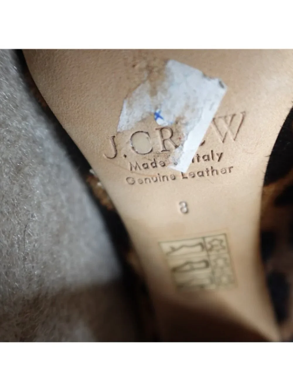 J.Crew Collection Womens Heels 8 Black Cheetah Print Hair On Hide Italy Etta
